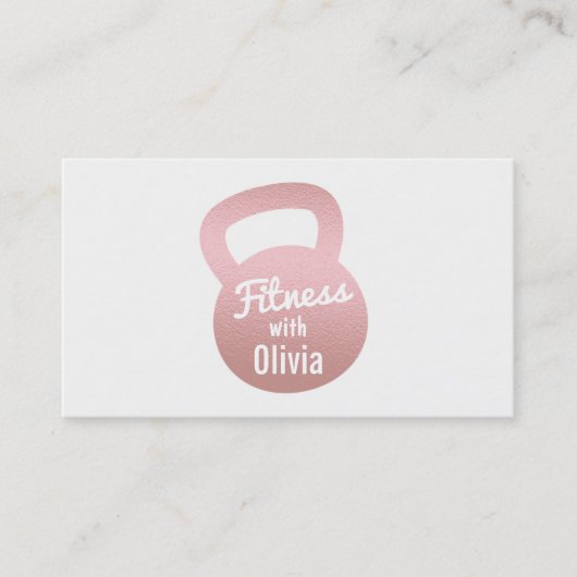 のどのばら色の金ゴールドのKettlebellのフィットネスのパーソナルトレーナー 名刺 (正面)