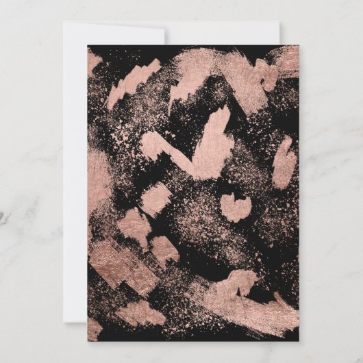 のどのばら色の金ゴールドブラシストロークはシックな菓子16をはね飛ばします 招待状 (裏面)