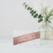 のどのばら色の金ゴールドブラシストローク大理石のメーキャップアーティスト 名刺 (スタンド正面)