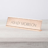 のどのばら色の金ゴールド デスクネームプレート (正面)