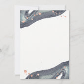 のどのばら色の金ゴールド|灰色のGeodeのブライダルのブランチ 招待状 (裏面)