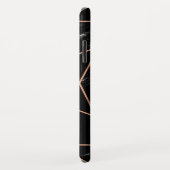 のどのばら色の金ゴールドGeometricsの黒い大理石の一見 Case-Mate iPhoneケース (裏面/右)