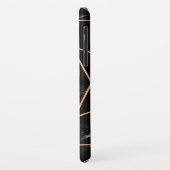 のどのばら色の金ゴールドGeometricsの黒い大理石の一見 Case-Mate iPhoneケース (裏面/左)