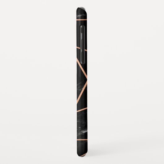 のどのばら色の金ゴールドGeometricsの黒い大理石の一見 Case-Mate iPhoneケース (裏面/左)