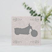 のどのエンボスのオートバイのバイクもしくは自転車に乗る人の結婚式招待状 招待状 (スタンド正面)