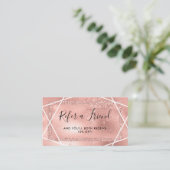 のどの幾何学的なばら色の金ゴールドのグリッターの一見 紹介カード (スタンド正面)