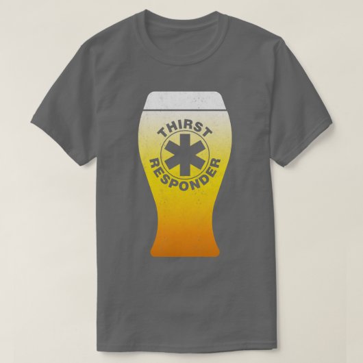 のどの渇き反応ビおもしろいール Tシャツ (デザイン正面)