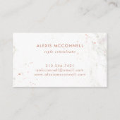 のどの白い大理石|の円のばら色の金ゴールドの一見 名刺 (裏面)