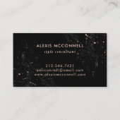 のどの黒い大理石|の円のばら色の金ゴールドの一見 名刺 (裏面)