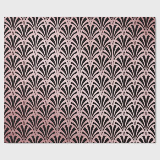 のどの黒く魅力的なアールデコのばら色の金ゴールドホイル ラッピングペーパー (フラット)