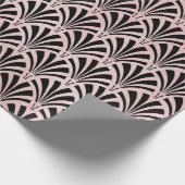 のどの黒く魅力的なアールデコのばら色の金ゴールドホイル ラッピングペーパー (角)