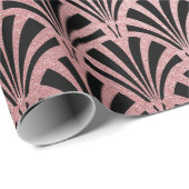 のどの黒く魅力的なアールデコのばら色の金ゴールドホイル ラッピングペーパー (ロールコーナー)