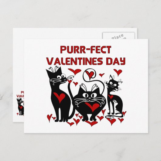 のどを鳴らす音fectのバレンタインデー シーズンポストカード (正面/裏面)