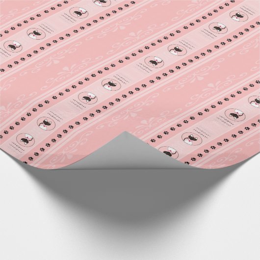 のどを鳴らす音fectのMoiraのピンクのストライプな包装紙 ラッピングペーパー (角)