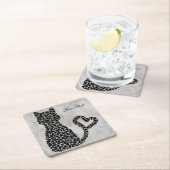 のどを鳴らす音Fect猫のコースター スクエアペーパーコースター (インサイチュ)