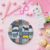 のどキルトにされたカバ ペーパープレート (パーティー)