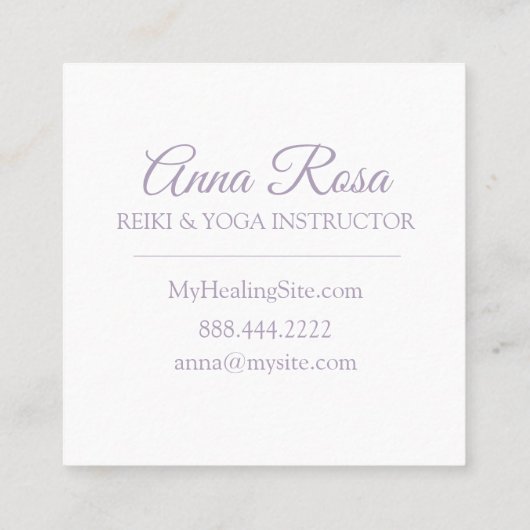 *~*のなだめるような曼荼羅の霊気のヨガの医術 スクエア名刺 (裏面)