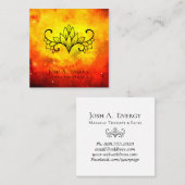 *~*のはす宇宙金ゴールドのオレンジ銀河系の星雲 スクエア名刺 (正面/裏面)