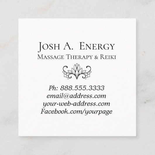 *~*のはす宇宙金ゴールドのオレンジ銀河系の星雲 スクエア名刺 (裏面)