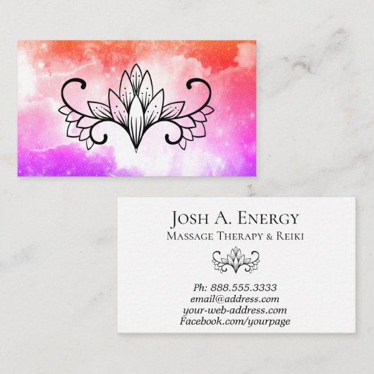 *~*のはす星雲の宇宙ピンクの紫色の銀河系 名刺 (正面/裏面)