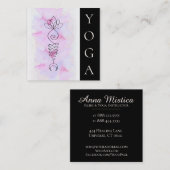 *~*のはす月エネルギー治療師のマッサージの霊気のヨガ スクエア名刺 (正面/裏面)