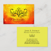 *~*のはす金ゴールドの星雲の宇宙オレンジの銀河系 名刺 (正面/裏面)