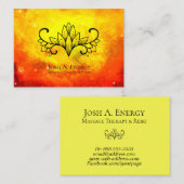 *~*のはす金ゴールドの星雲の銀河系の宇宙オレンジ 名刺 (正面/裏面)