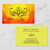 *~*のはす金ゴールドの銀河系の星雲の宇宙オレンジ 名刺 (正面/裏面)