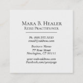 *~*のはす霊気のヨガの治療師のマッサージ スクエア名刺 (裏面)