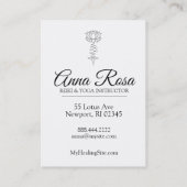 *~*のはす霊気エネルギー治療の輝き光線 名刺 (裏面)