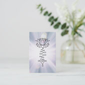 *~*のはす青いラベンダーは霊気の治療エネルギーを放射します 名刺 (スタンド正面)