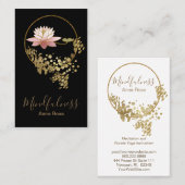 *~*のはす黙想のヨガのサティの金ゴールドのグリッター 名刺 (正面/裏面)