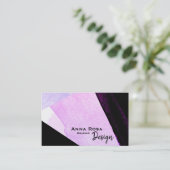 *~*のはっきりしたなモダンの抽象芸術の幾何学的で黒く青いピンク 名刺 (スタンド正面)