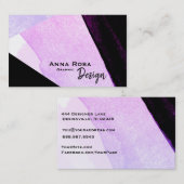 *~*のはっきりしたなモダンの抽象芸術の幾何学的で黒く青いピンク 名刺 (正面/裏面)