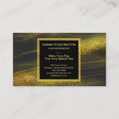 *~*のはっきりしたな抽象的な金ゴールド塵および黒い刺激 名刺 (裏面)