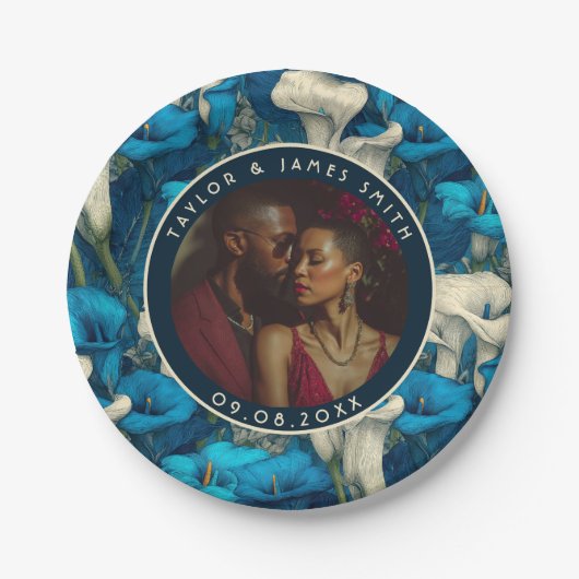 のはっきりした記念にユリープレートを結婚呼び出す ペーパープレート (正面)