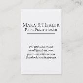 *~*のばら色のはすハートの夢のヨガのマッサージの霊気 名刺 (裏面)
