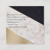 *~*のばら色の金ゴールドホイルの幾何学的で抽象的なブロック スクエア名刺 (裏面)