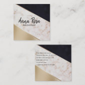 *~*のばら色の金ゴールドホイルの幾何学的で抽象的なブロック スクエア名刺 (正面/裏面)