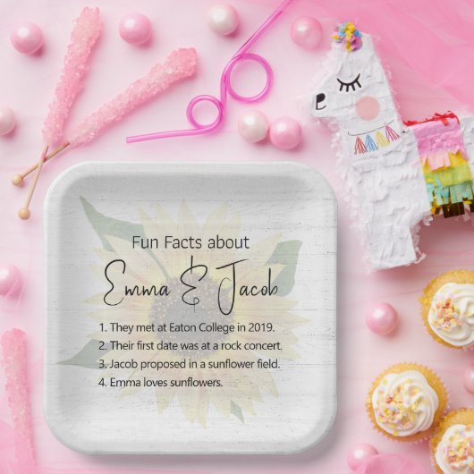 のひまわり結婚と木に関するおもしろい ペーパープレート (パーティー)