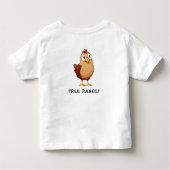 のびのびかわいい茶色のニワトリ トドラーTシャツ (裏面)