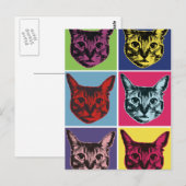 のびポップ・アートのが猫 ポストカード (正面/裏面)