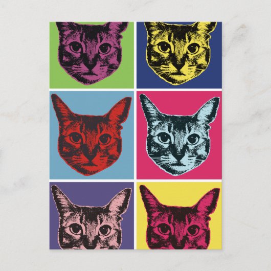 のびポップ・アートのが猫 ポストカード (正面)
