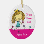 ♥のぶら下がったなオーナメントのフラワー・ガールは王女感謝していしています セラミックオーナメント (右)