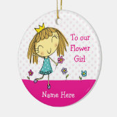 ♥のぶら下がったなオーナメントのフラワー・ガールは王女感謝していしています セラミックオーナメント (左)