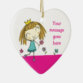 ♥のぶら下がったなオーナメントの♥のかわいい王女のピンクの水玉模様 セラミックオーナメント (右)