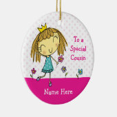 ♥のぶら下がったなオーナメントの♥の特別ないとこの王女のピンク セラミックオーナメント (右)