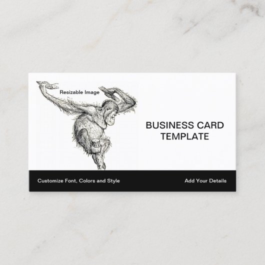 のぶら下がったアウト – Young Orangutan Ape 名刺 (正面)