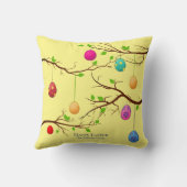 のぶら下がったイースターの卵、春の木の枝 クッション (裏面)