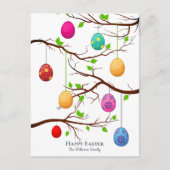 のぶら下がったイースターの卵、春の木の枝 ポストカード (正面)